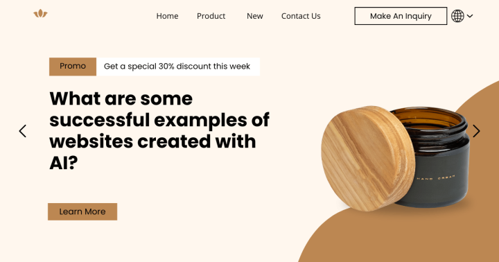 What are some successful examples of websites created with AI